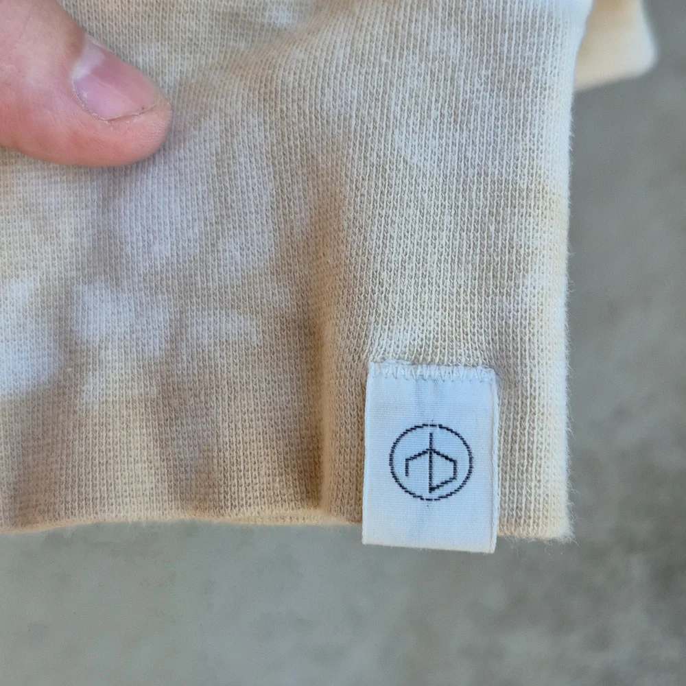 RAG & BONE City Terry Beige‎ Tan Cream Tie Dye Cotton Large Mens Hoodie Sweater - Picture 6 of 12